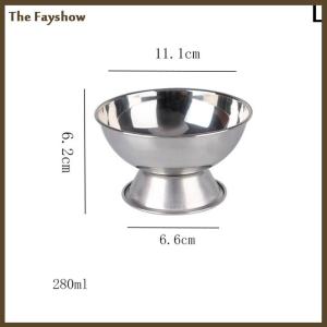 [The Fayshow] Ice Cream Cups Salad Bowl Stainless Steel Bowl Dessert Fruit Plate Snack Dish Party Supplies