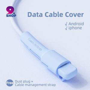 Cable Protector Mobile Phone Data Cable Protective Case Cable Cover Sleeve Soft Silicone Protective Shell for Charging Cable Apple iPhone iPad Android Charging Cable Protective Sleeve Winder Dust Cover