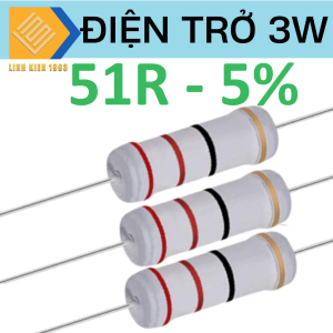 [ SET 3 CON ] Điện trở 51 Ohm 3W 5% 4 vòng màu điện trở công suất