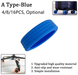 [✅SG Ready Stock] 4/8/16PCS Luggage Wheels Protector Silicone Wheels Caster Shoes Travel Luggage Suitcase Wheels Cover Ring Elastic Diameter 42 mm Thick Flat Whee