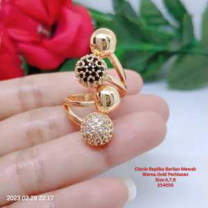 Cincin Perhiasan Titanium Tembaga Lapis Emas Terlaris Termurah
