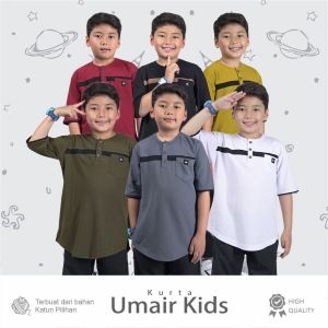 KHOIRUMMAH Koko Kurta Umair Kids | Baju Anak Laki Laki | Koko Polos Lengan 3/4 | Kurta Pakistan Anak | All Variasi