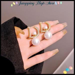 【Jumpping】 1 Pair Pendant Drop Earrings For Women Girls New Trendy Elegant D-shaped Geometric Ear Buckle Party Jewelry Gifts
