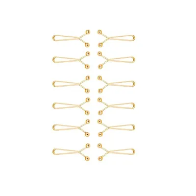 【COD&Fast Delivery】12PCS Exquisite Invisible Metal Waist Clips DIY Sewing Hooks Alloy Detachable Pants Clips No Trace Adjustable Button Clips for Jeans/Clothes/Skirts/Scarves