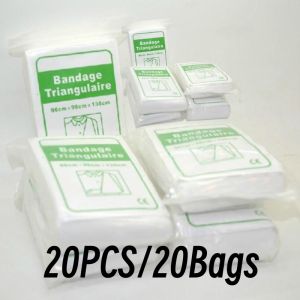 20PCS Medical Triangular First Aid Bandage/Triangular Bandage Tips/ Fracture Fixation Emergency Bandage/Burn Dressing Triangular Bandage/First Aid Gauze Triangle Bandage 96*96*136mm
