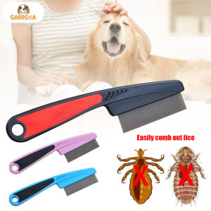 Gaergaa Flea Comb for Long Haired Cats Dogs Anti Knot Grooming Comb Easy Grip Handle Combs For Long Haired Cats Anti Knot Easy Grip Handle Flea Comb Cats Dogs Grooming Comb