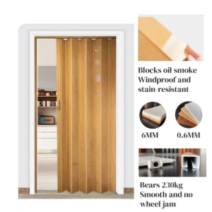 Folding Door PVC Accordion Sliding Door Home Balcony Bathroom Shop Simple door 0-Formaldehyde