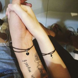 XINSU38 2PCs/lot Trendy Friend Charm Lock Daughter String Adjustable Couple Bangles Fashion Accessories Jewelry Bracelets