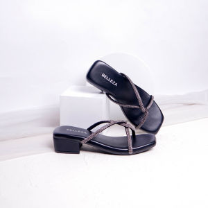 BELLEZA SELENA Sandal Heels Tali Kristal Wanita Terbaru Sendal Hak Tahu Wanita Kekinian