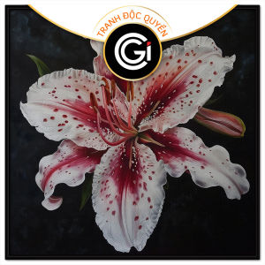 Tranh sơn dầu hoa loa kènTranh treo tường dán tường phong thủy tình yêu và phú quý.CGI-938