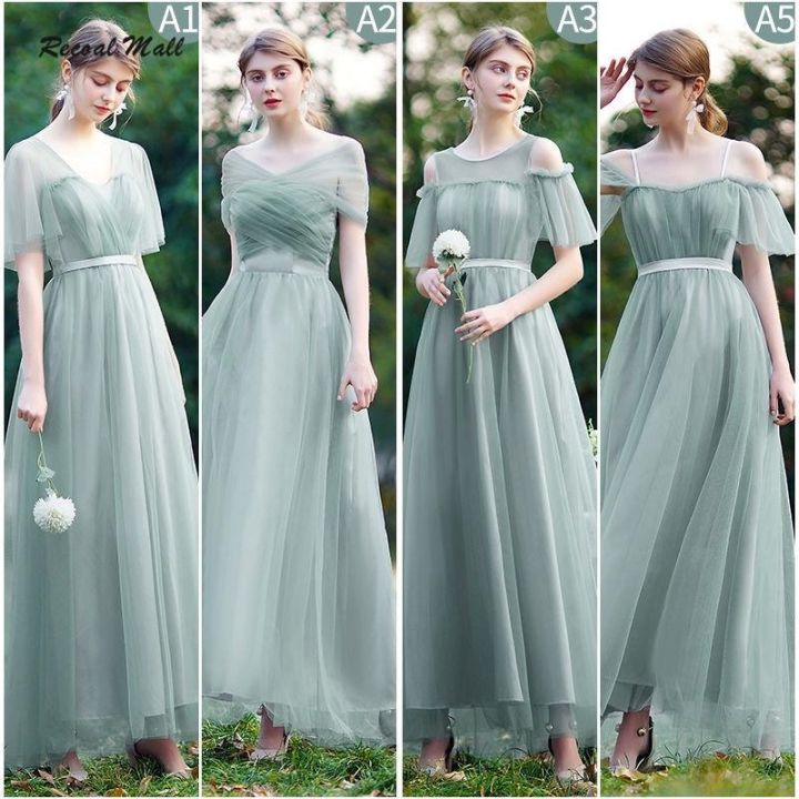 Recoal Bridesmaid Dress Green New Fairy Temperament Korean Evening Dress Lazada PH