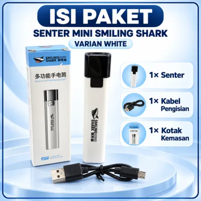 Smiling Shark 617A Senter Mini LED G3 Rechargeable Multifungsi Power Bank IPX6 Portable