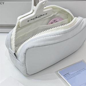 GY🌠🌠🌠 Simplicity Solid Color Pen Bag Zipper Design Large Capacity Pencil Case Portable Stationery Organizer Office Back To School