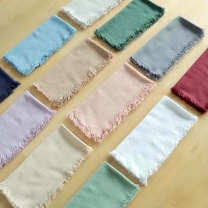 10PCS Sage Green Tassel Cloth Napkins Linen 40x40cm Delicate for Dinners Parties Wedding Christmas Easter Valentine Decoration