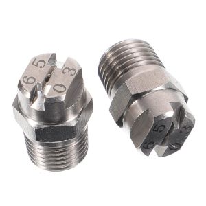 5Pcs 2 Poin 1.1mm Kepala Nozzle V Jet Sprayer 65 Derajat Baja Tahan Karat Spuyer Kipas Mist Nozzle Sprayer Nosel Pencuci Mobil