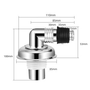 Floor Drain Mesin Cuci Konektor Tee Floor Drain Connector Washing Machine Floor Drain Connector Deodorization Anti-Overflow/Sambungan Pembuangan Air Mesin Cuci