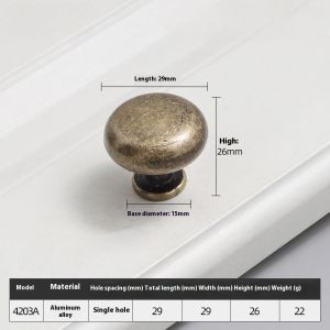 WH Aluminium Alloy Cabinet Handle Vintage Wardrobe Cabinet Door Handle Bronze Drawer Handle