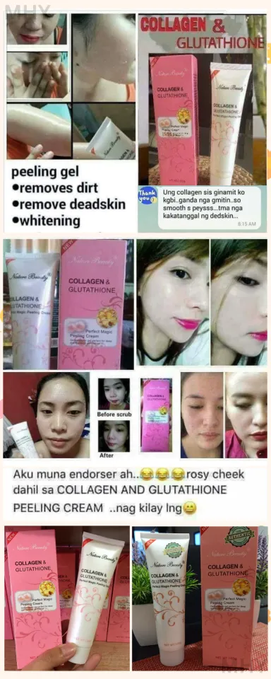 Nature Beauty Collagen and Glutathione Peeling Cream 100g 100 grams each Perfect Magic - Original Glutathione with Aloe Vera Peeling Cream 100g Melasma / Wrinkles / Skin Dark Spot Instant Whitening