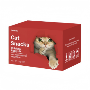 【1 box/60 pieces】FAENBEI Cat SnacksThree flavors （TUNA MUSSELS，CHICKEN EGG YOLK，SALMON KRILL）nutritious cat snacks for adults and kittens to gain weight.