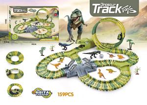 【Sg Stock】Electric Car Track Set Assembly Toys for Boys Dinosaur Scene