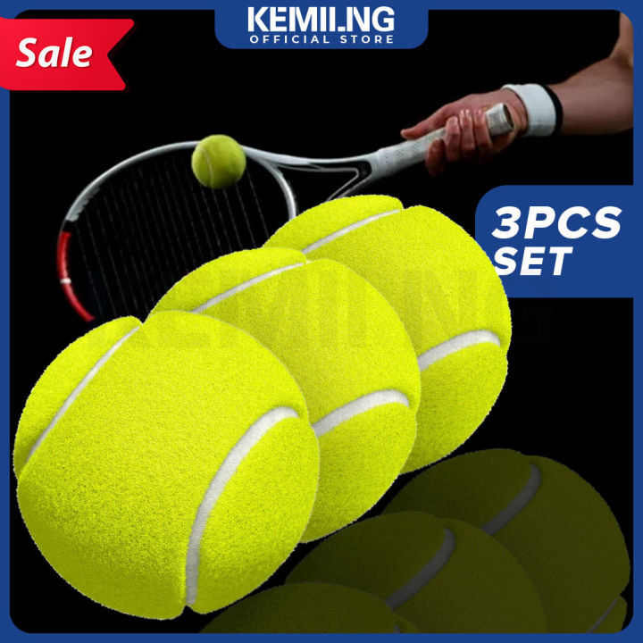 KEMILNG 3pcs Tennis Ball and Tennis Racket Durable Elasticity Round