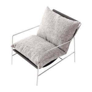 Detailed 1/6 Doll House Sofa Toy Display Environmentally Safe Sofa Chair with Fabric Cushion and Iron Frame Scene Display