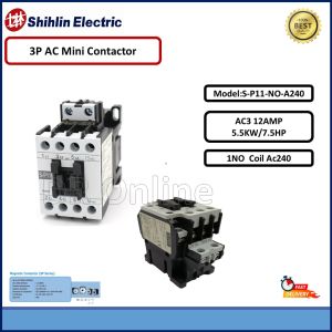Shihlin Magnetic Contactor 11A 5.5KW/7.5HP ~ 11A ~ 1NO ~ 240VAC (S-P11-NO-A240)