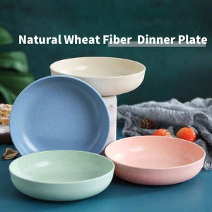 5.6inch Wheat Fiber Saucer Plate Creative Fruit Salad Appetizer Dessert Round-shaped Deepen Unbreakable Dishes Kitchenware
