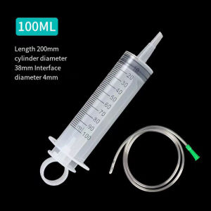 Suntikan Jumbo Suntikan Besar 100ML + Selang 1.3 Meter/Penakar Hidroponik Spuit Syringe Selang Jarum Suntikan BESAR 550 ML
