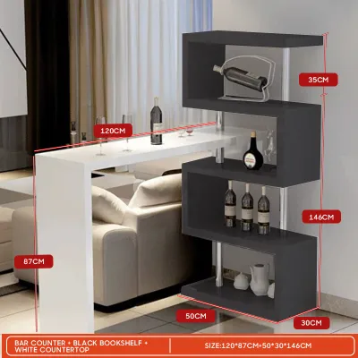 Wine Cabinet Wine Table Modern Rotating Bar Table Bar Counter Table Coffee Table White Wood