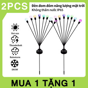2PCS - Đèn năng lượng mặt trời đom đóm Đèn trang trí sân vườn đèn ngoài trời gốc cây ban công