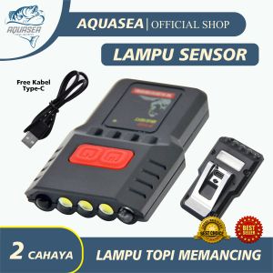 AQUASEA- Lampu Sensor Warna Hitam /Lampu LED Sensor Ganda/LED Flashlight Portable