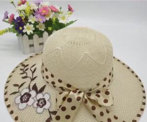 Summer Sun Big Brim Printed Foldable Knitted Hat Casual Outdoor Beach Cap Women UV Protected Hat
