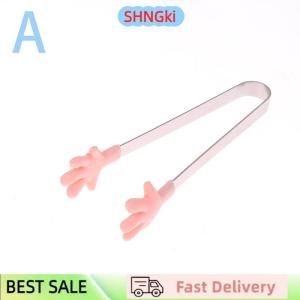 SHNGki Mini Silicone Food Clips Stainless Steel Handle Palm Stainless Steel Lovely Antiskid Snacks Tweezers Not Nirty Hand Tools