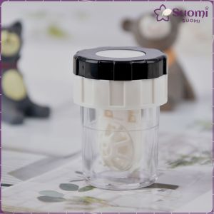 Suomi Contact Lens Manual Cleaner Portable Rotating Case Glasses Cleaning Box