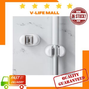 Mop Broom Holder Wall Mounted Mop Holder Household Adhesive Storage Broom Hanger Mop Hook Racks Kitchen