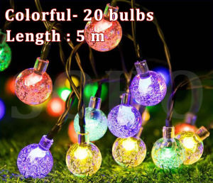( 1 Years Warranty ) SOHO Solar String Lights Solar Christmas Lights Indoor/Outdoor Christmas Decor LED Christmas Lights Solar Power Crystal ball for Garden For Camping Porch Wedding Party Decoration