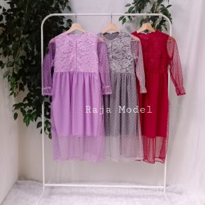 RABIYA Kid 3 sampai 11 tahun: Fashion Dress Brokat Anak Terbaru