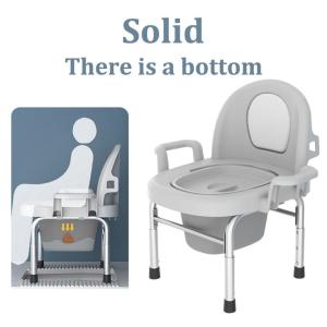 ⚡️Carrying capacity 200kg⚡️ commode chair toilet adult portable toilet for the elderly toilet chair for adult 3 gear adjustment New pp Bold steel pipe Steady anti -slip Soft back Free cleaning commode chair toilet for adult bedside commode chair