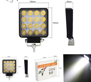 Đèn led LED Cho Xe Hơi xe máy Đèn Mini Vuông 16 Đèn Phụ 48W 12v - 24V ( giá 1 cái )
