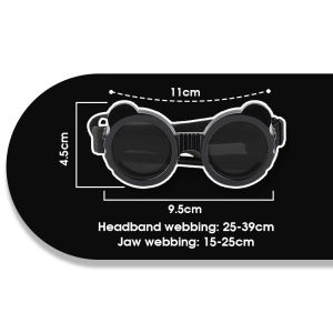 Pet Goggles Premium UV Lens Bendable Frame Dual Vent Zero-Pressure Foam Adjustable Buckles Dust Seal