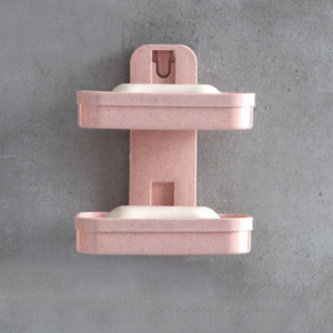 Double-layer Hollow Holder Bathroom Drain Soap Box Suction Cup Soap Holder Wall Hanging