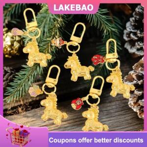 【LAKEBAO】 1pcs điện thoại di động mặt dây chuyền vàng ngựa Keychain 2026 năm mới của hoàng đạo ngựa túi trang trí quà tặng cho bạn gái
