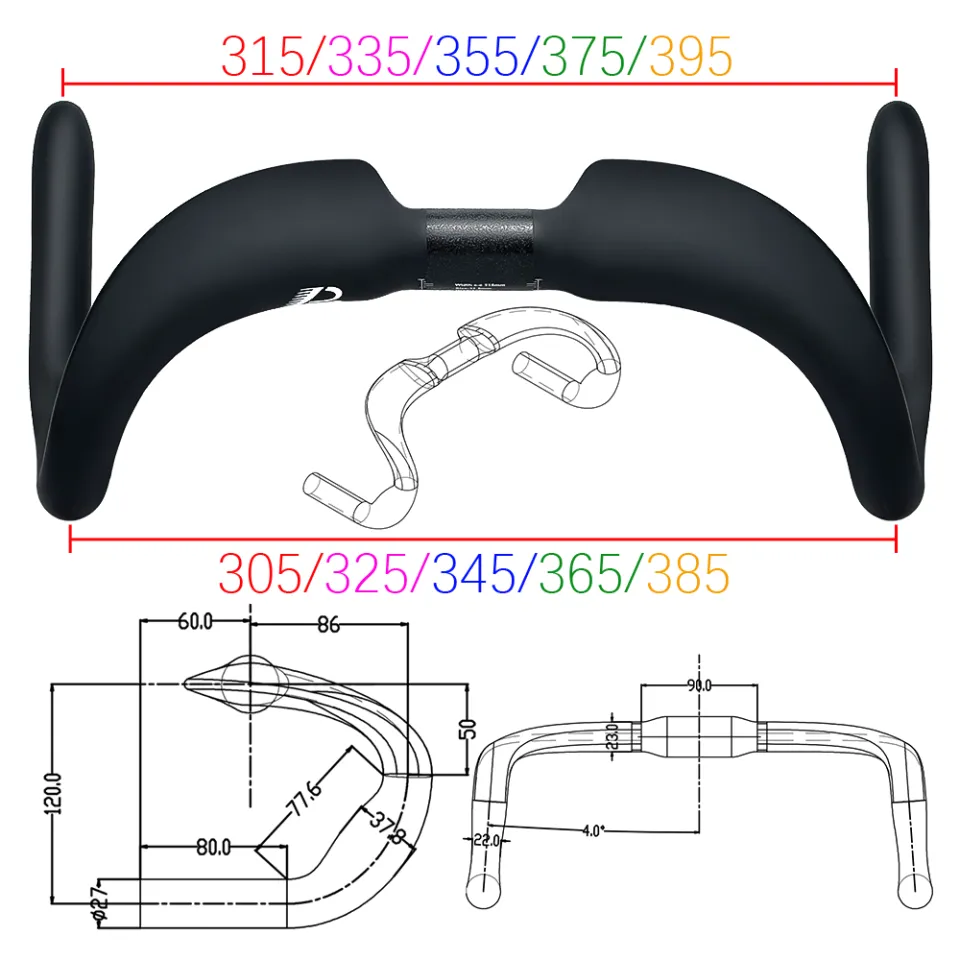 BALUGOE Carbon Fiber Track Bike Handle Sprint Match Bicycle
