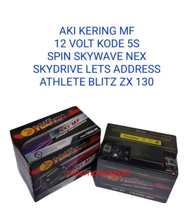 ⭐️aki AKI BATTERY KERING MF YUZAKA KODE 5S ZX 130 BLITZ ATHLETE | Lazada