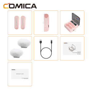 Comica Vimo S Wireless Lavalier Microphone with Noise Cancellation for iPhone/Android Hands-free Plug and Play Compact Condenser Lapel Microphone with Charging Case for Vlogging Interviewing Live streaming Recording