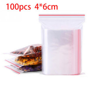 100pcs Small Zip Lock Plastic Bags Transparent Thick Packaging Bag Kitchen Food Storage Resealable Zipper Packaging Bags【Local】PH