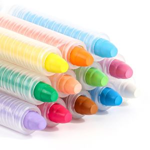 QEARC Water Soluble Dustless Chalk Non-Toxic 6/12 Colors Drawing Crayons Safe Easy Cleanup Outdoor Art Chalk Outdoor Play