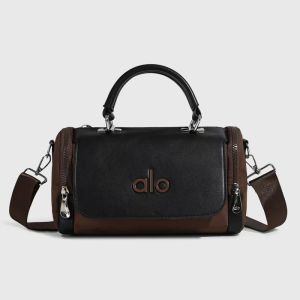 ALO Color Block Boston Crossbody Bag Women Top Handle Multi Zipper Pockets Detachable Wide Strap Casual Daily Travel Shoulder Handbag