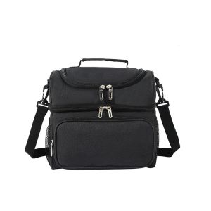 Insulated Lunch Bag Double-Layer Thermal Tote with Detachable Shoulder Strap for Hot Meal Prep Large Cooler for Work & Outdoor2026